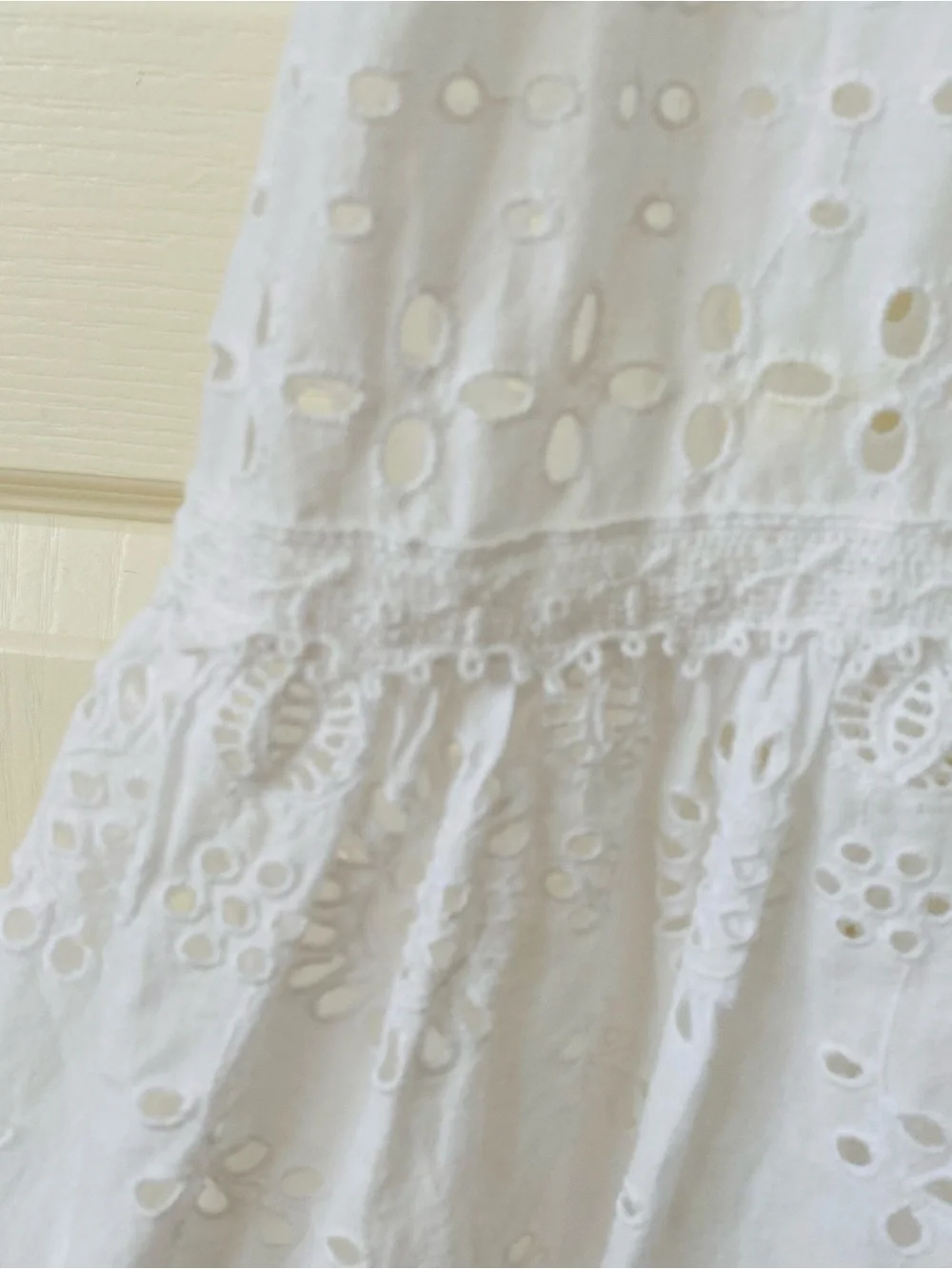 $495 LoveShackFancy Elspeth White Lace Crochet Scalloped Broderie Shirt Dress XS - Picture 10 of 15